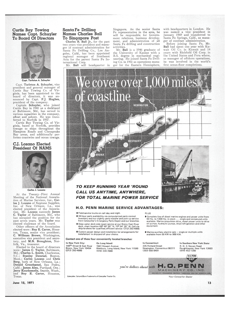 Maritime Reporter Magazine, page 11,  Jun 15, 1971