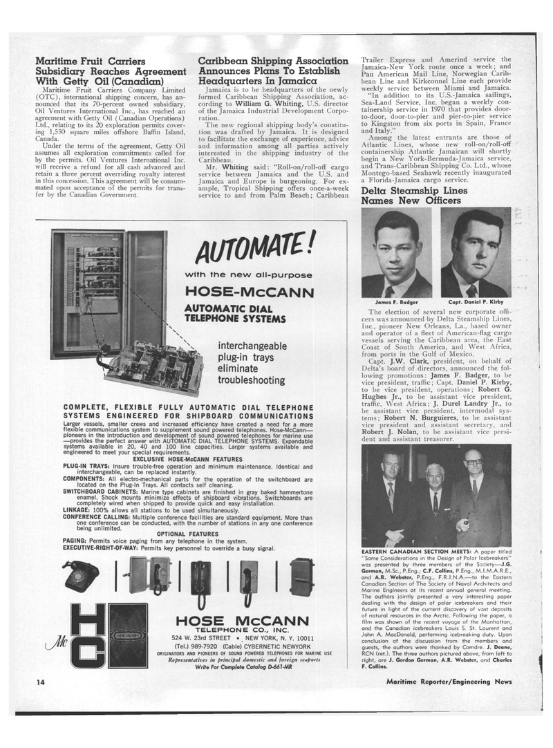 Maritime Reporter Magazine, page 8,  Jul 1971