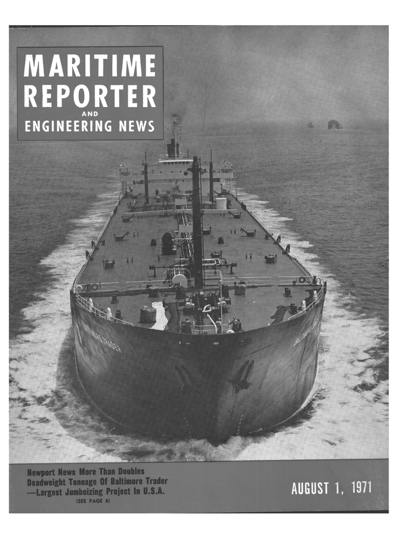 Maritime Reporter Magazine Cover Aug 1971 - 