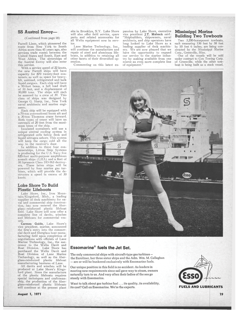 Maritime Reporter Magazine, page 17,  Aug 1971