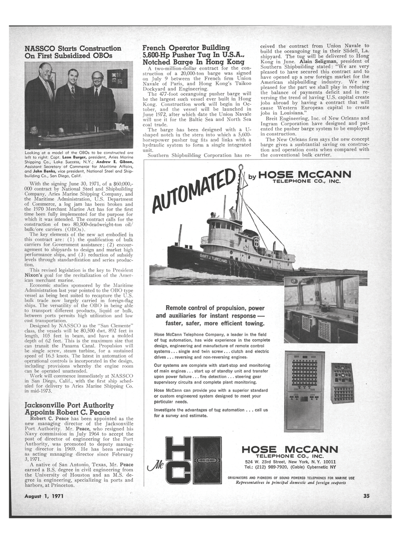 Maritime Reporter Magazine, page 33,  Aug 1971