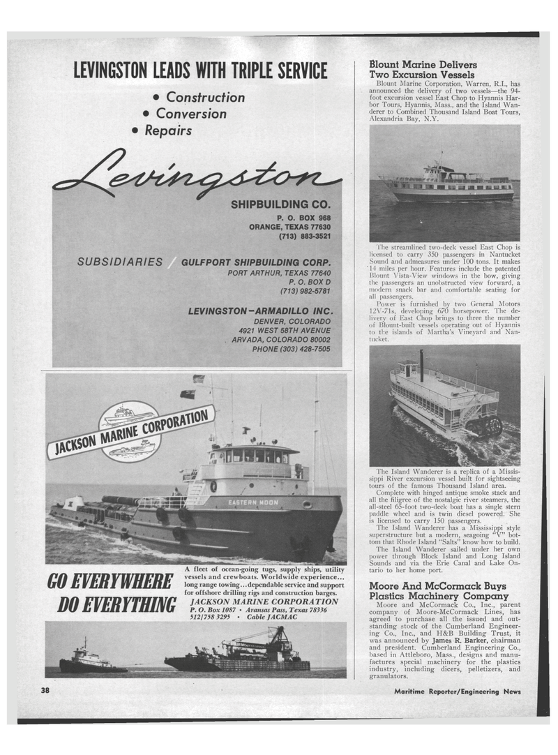 Maritime Reporter Magazine, page 36,  Aug 1971