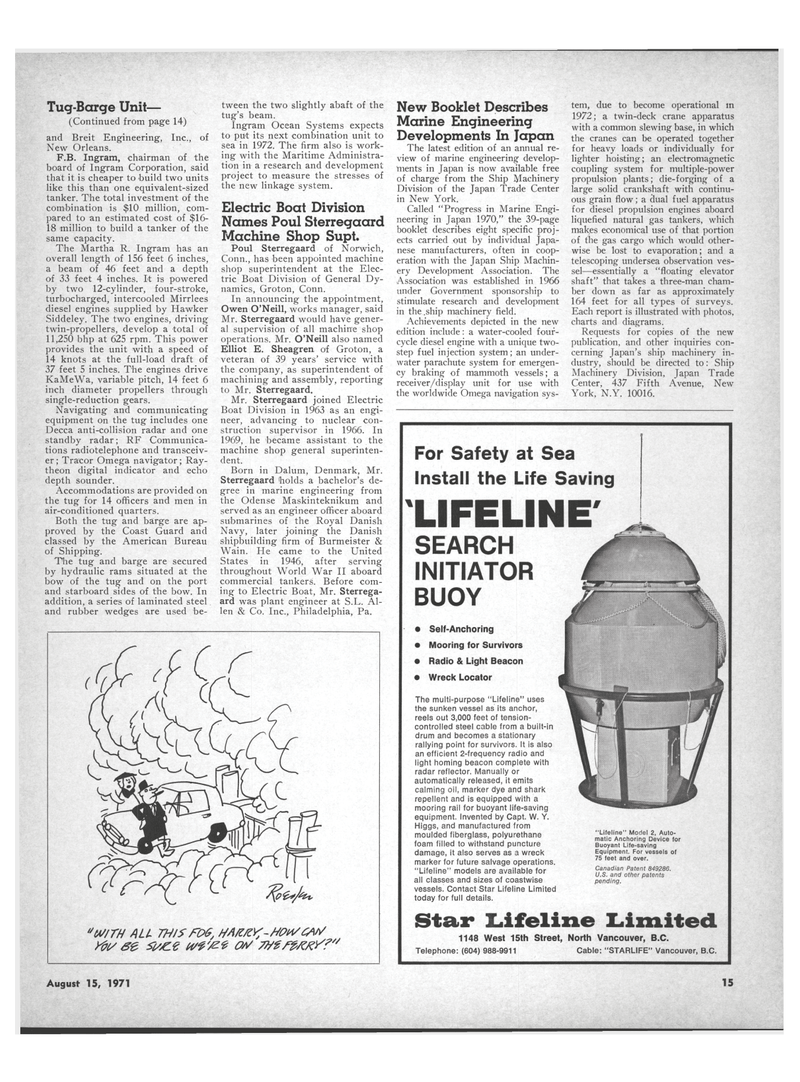 Maritime Reporter Magazine, page 13,  Aug 15, 1971