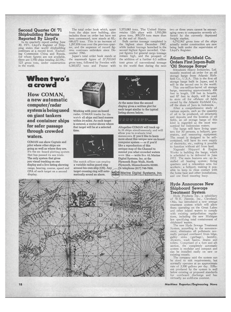 Maritime Reporter Magazine, page 16,  Aug 15, 1971