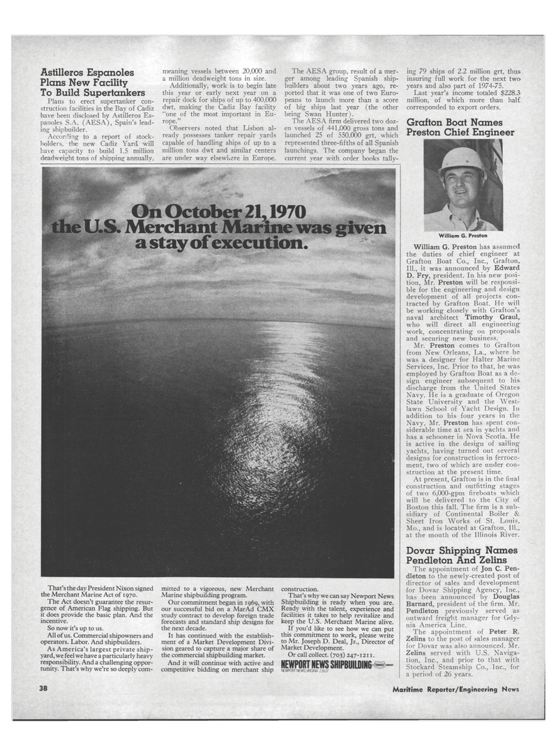 Maritime Reporter Magazine, page 36,  Aug 15, 1971