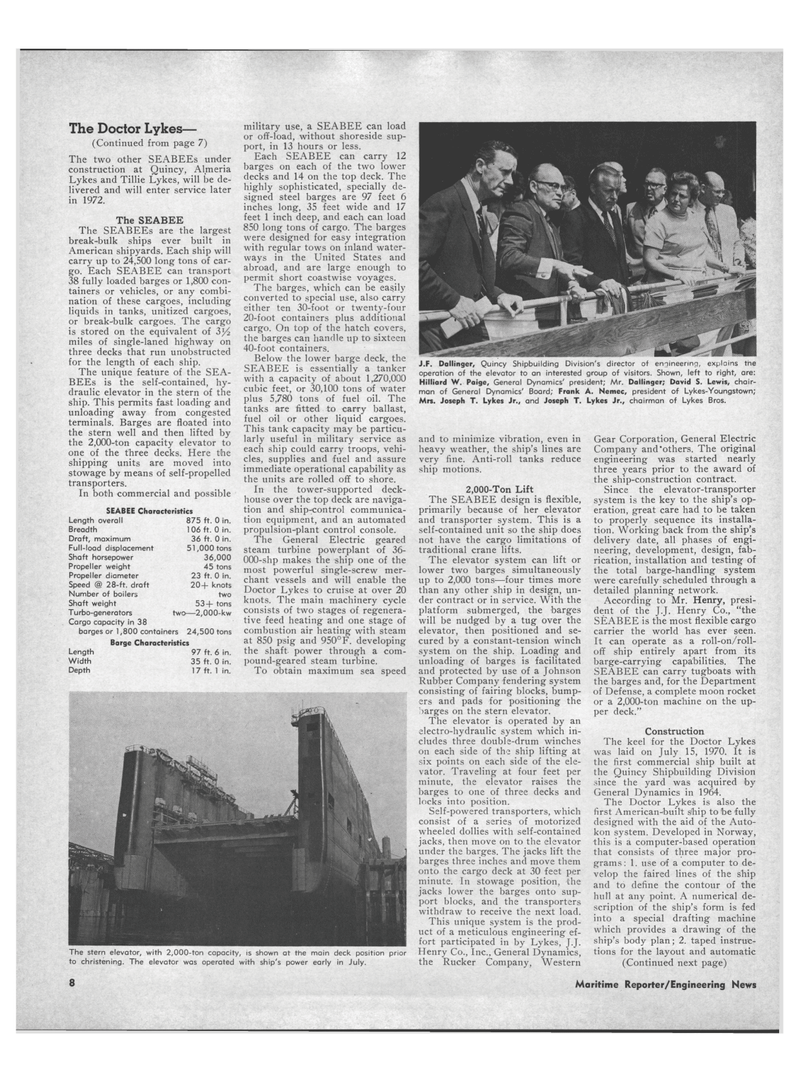 Maritime Reporter Magazine, page 6,  Aug 15, 1971