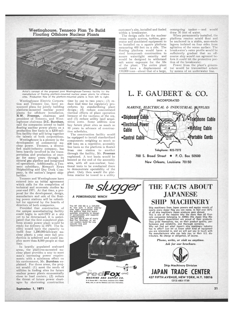 Maritime Reporter Magazine, page 19,  Sep 1971