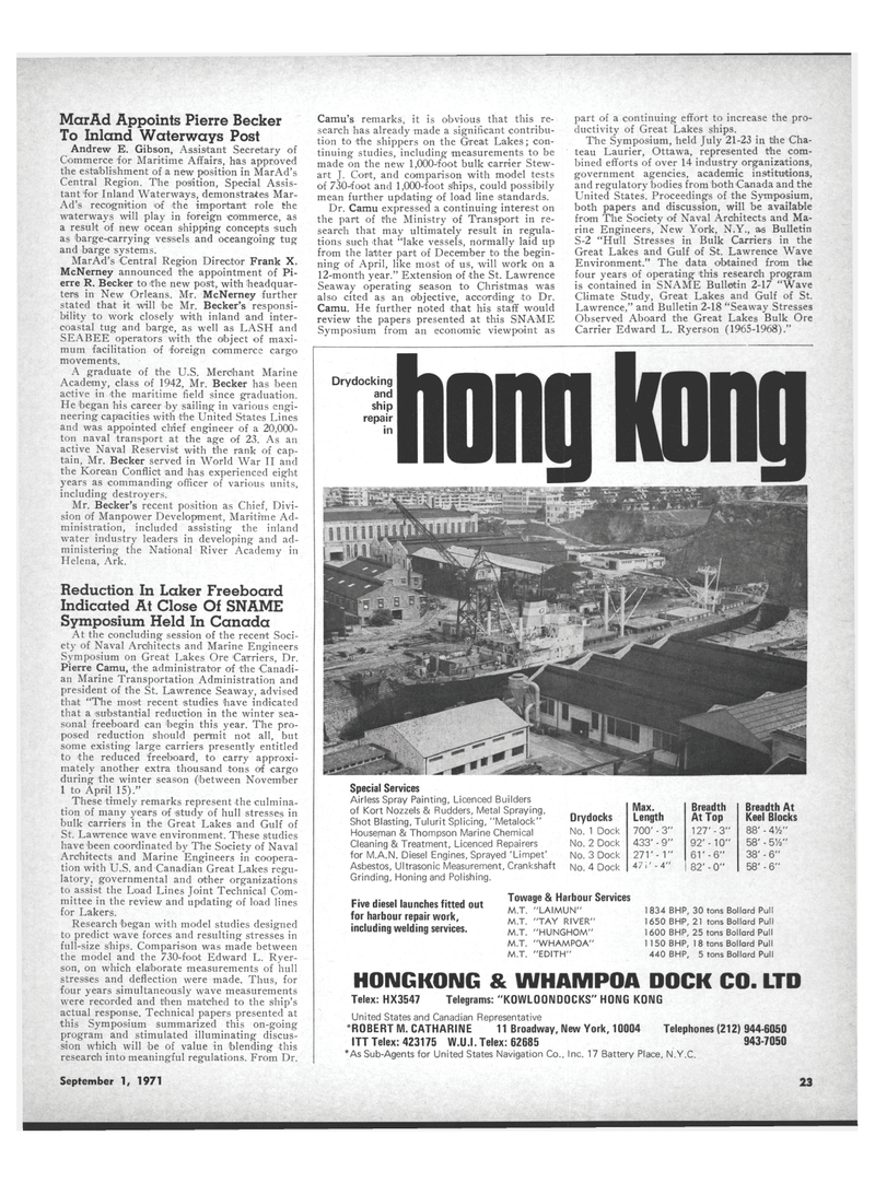 Maritime Reporter Magazine, page 21,  Sep 1971