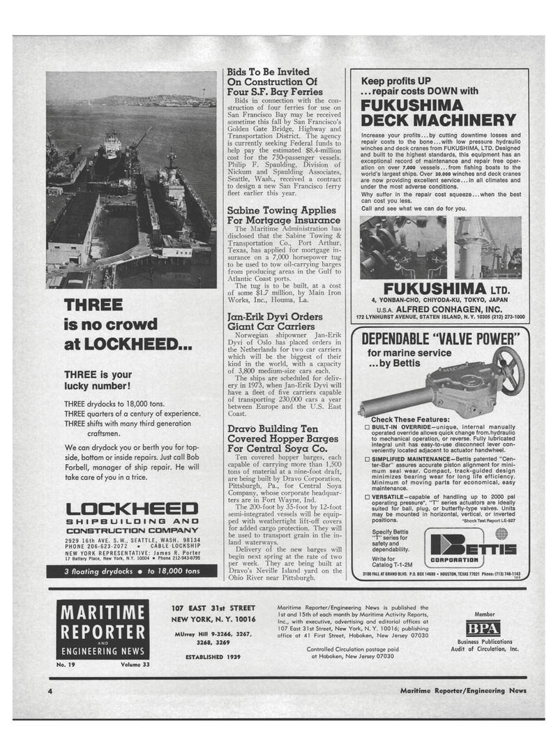 Maritime Reporter Magazine, page 2,  Oct 1971
