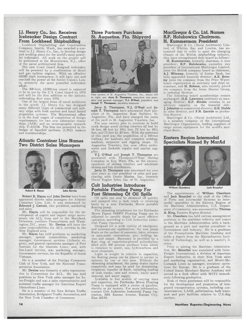 Maritime Reporter Magazine, page 12,  Oct 15, 1971