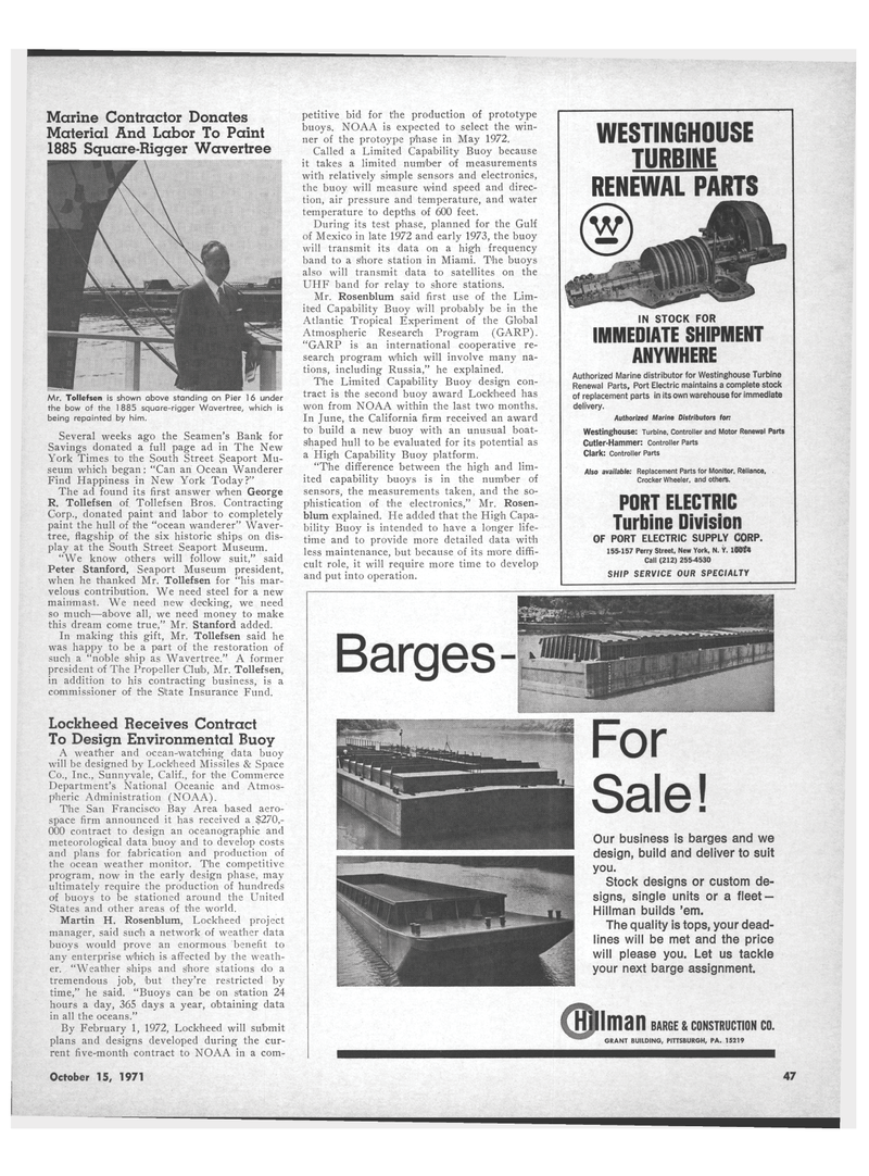 Maritime Reporter Magazine, page 43,  Oct 15, 1971