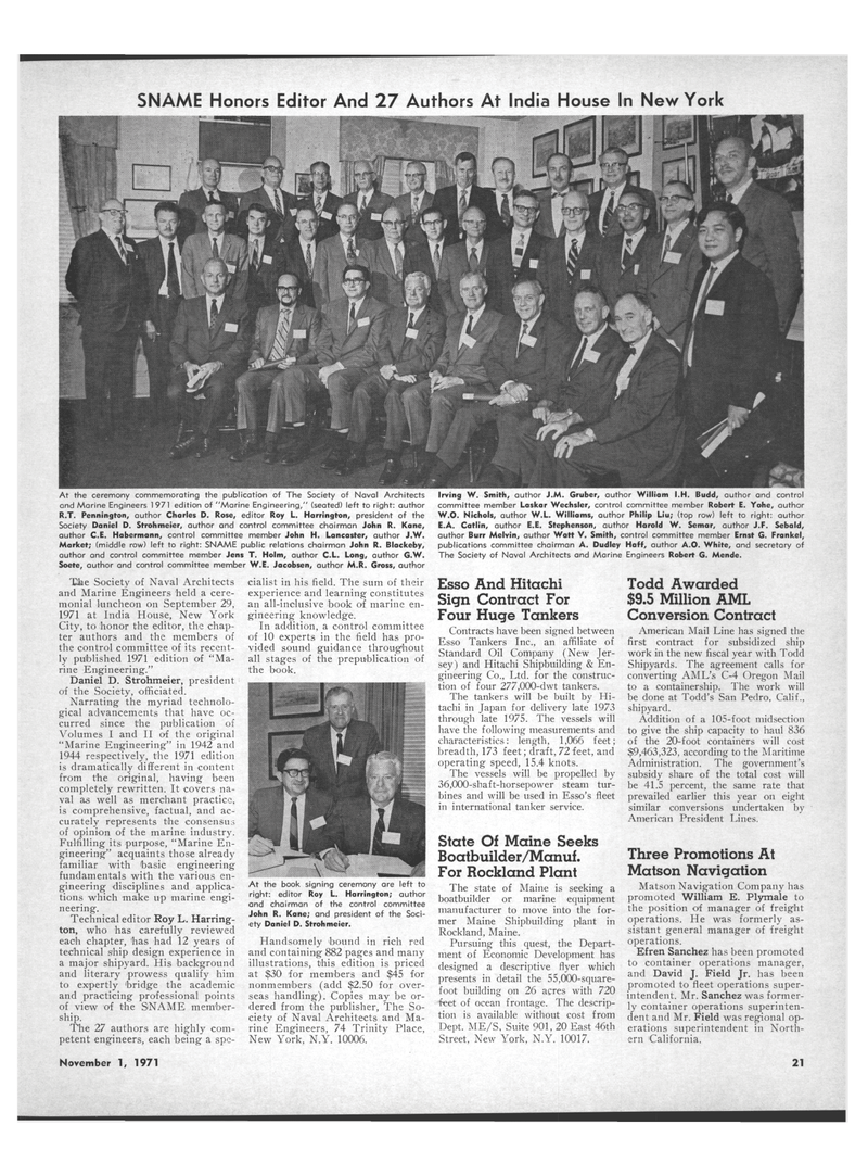 Maritime Reporter Magazine, page 19,  Nov 1971
