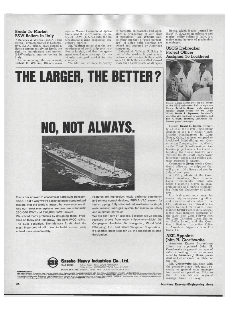 Maritime Reporter Magazine, page 34,  Dec 1971