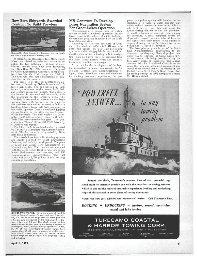 Maritime Reporter Magazine, page 31,  Apr 1972