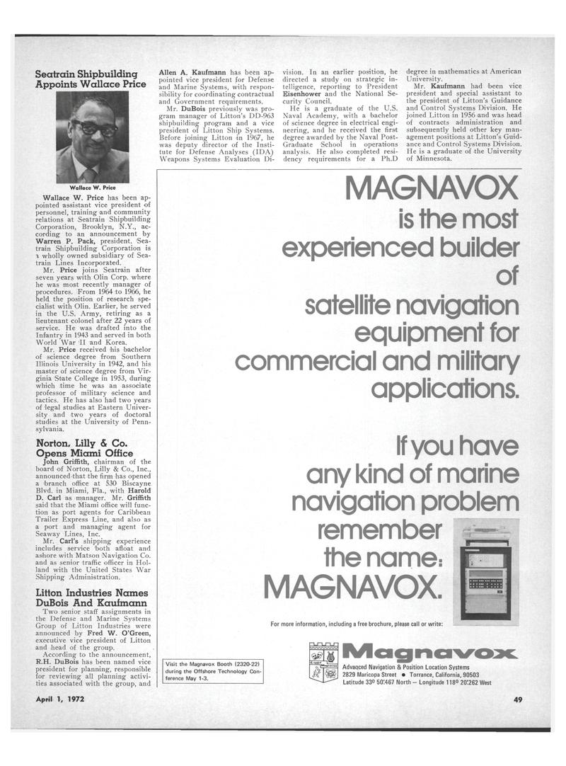 Maritime Reporter Magazine, page 39,  Apr 1972