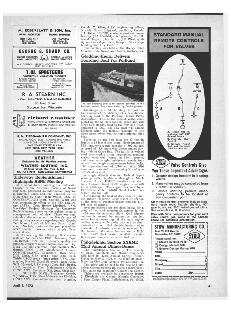 Maritime Reporter Magazine, page 41,  Apr 1972