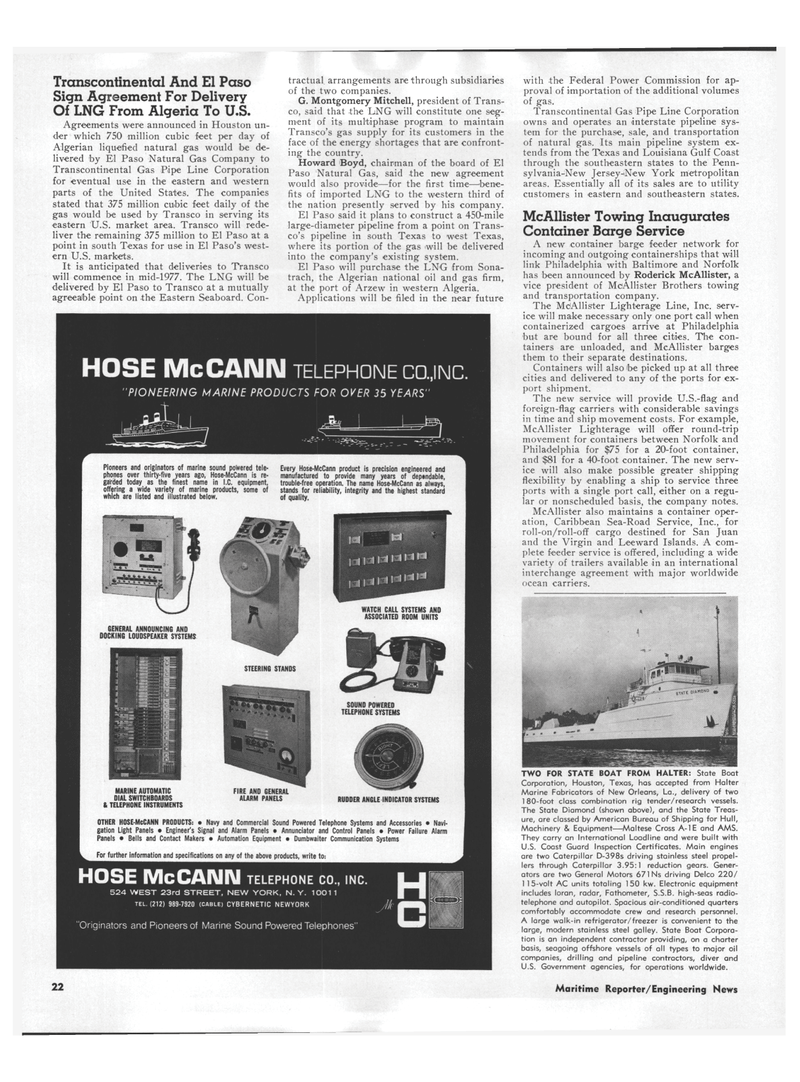 Maritime Reporter Magazine, page 20,  Jan 1973