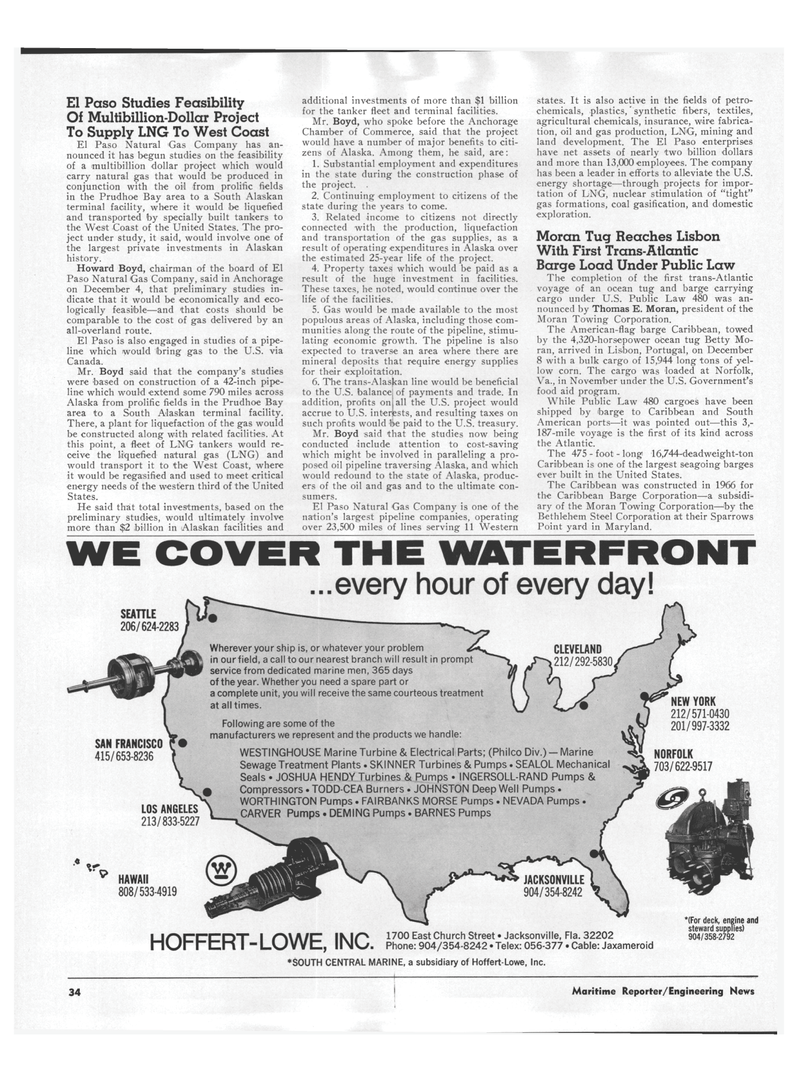 Maritime Reporter Magazine, page 32,  Jan 1973