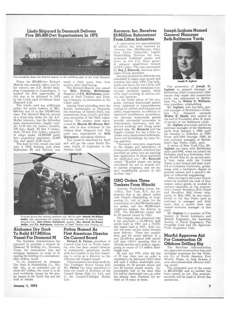 Maritime Reporter Magazine, page 5,  Jan 1973