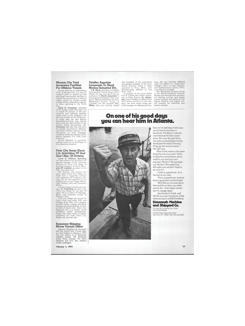 Maritime Reporter Magazine, page 15,  Feb 1973