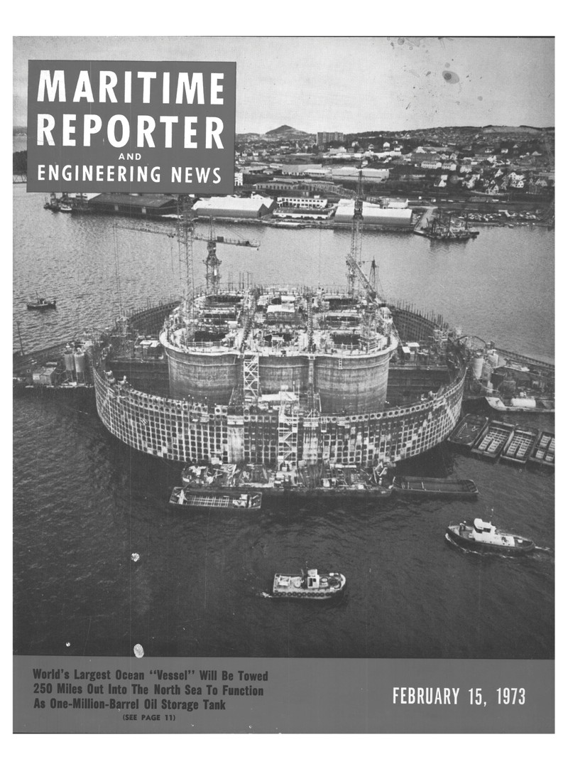 Maritime Reporter Magazine Cover Feb 15, 1973 - 