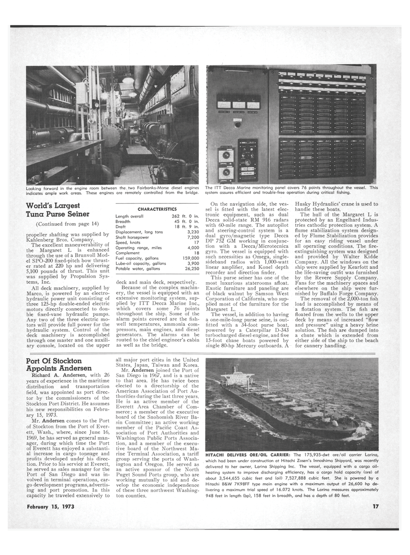 Maritime Reporter Magazine, page 15,  Feb 15, 1973