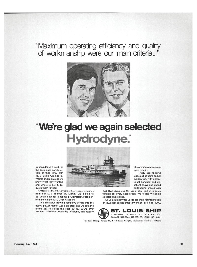 Maritime Reporter Magazine, page 25,  Feb 15, 1973