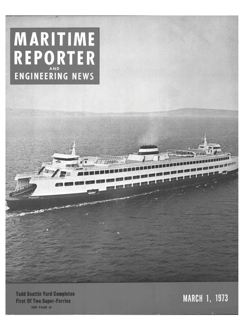 Maritime Reporter Magazine Cover Mar 1973 - 