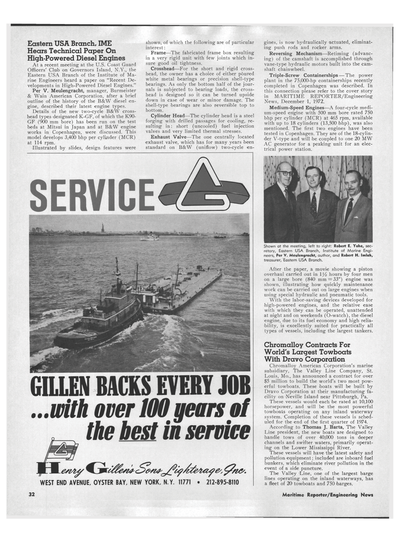 Maritime Reporter Magazine, page 24,  Mar 1973