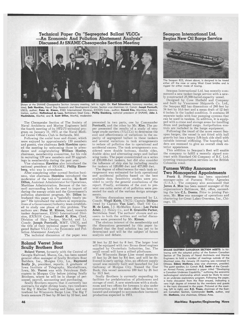 Maritime Reporter Magazine, page 38,  Mar 1973