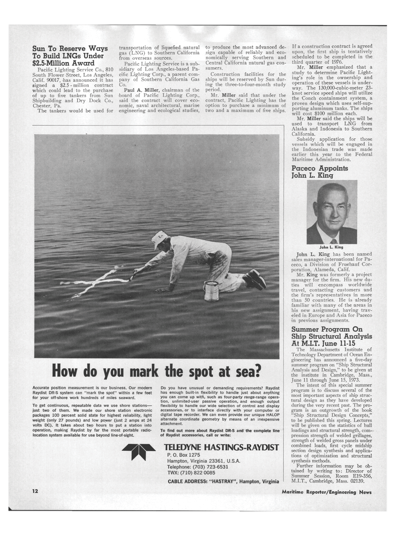 Maritime Reporter Magazine, page 10,  Mar 15, 1973