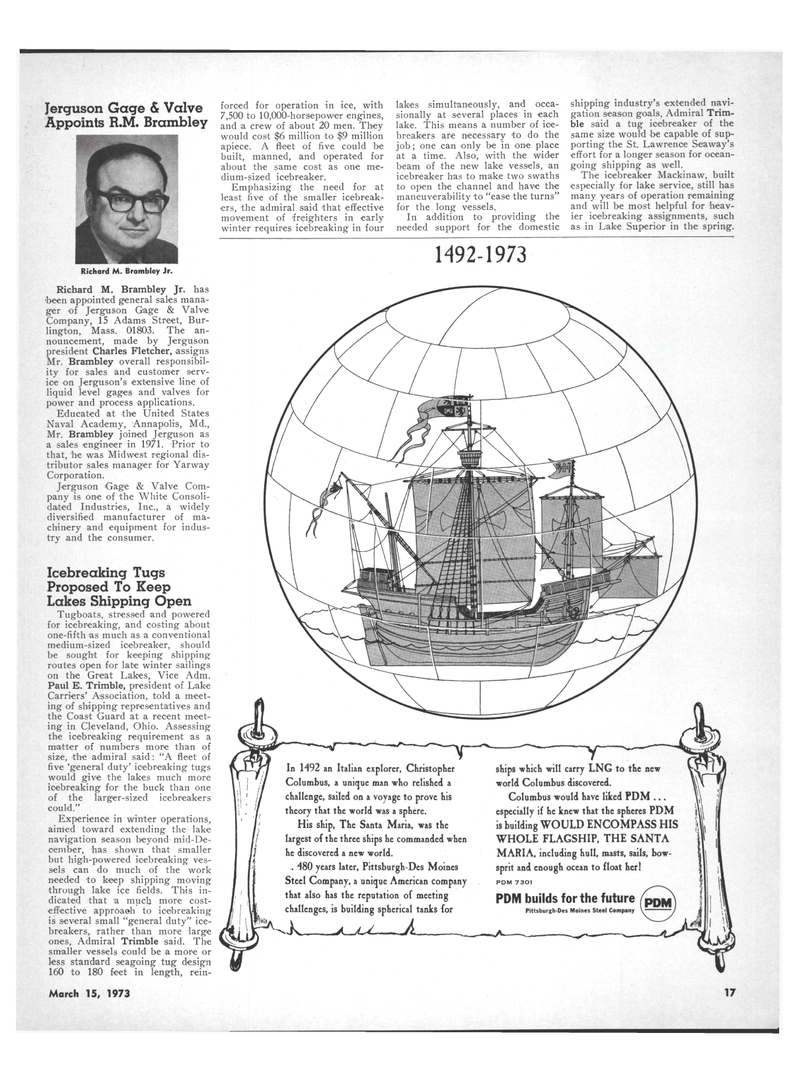 Maritime Reporter Magazine, page 15,  Mar 15, 1973