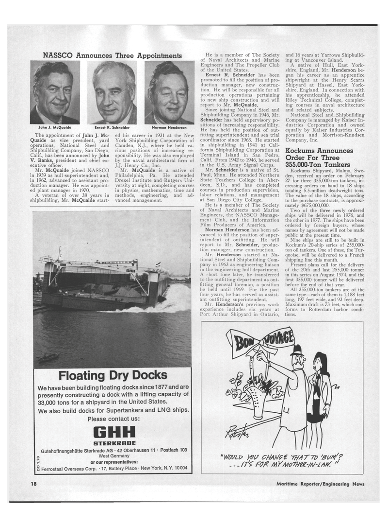 Maritime Reporter Magazine, page 16,  Mar 15, 1973