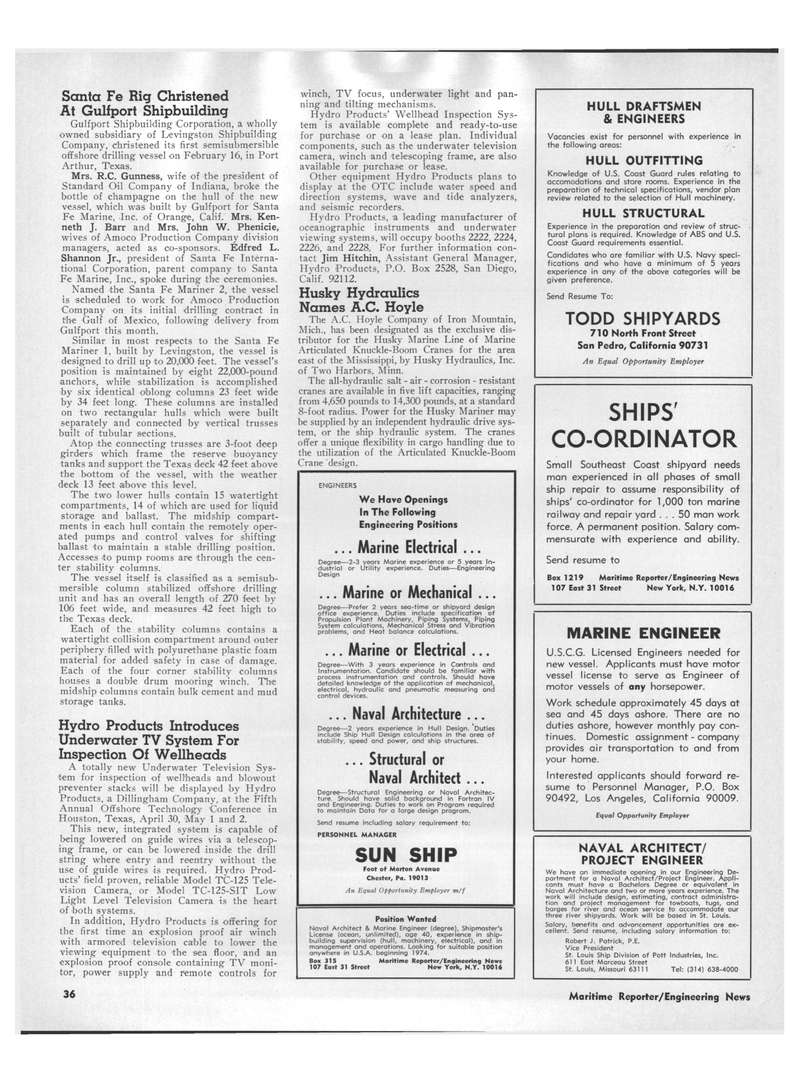 Maritime Reporter Magazine, page 32,  Mar 15, 1973