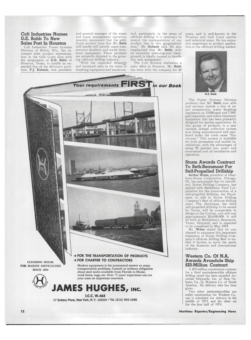 Maritime Reporter Magazine, page 10,  Apr 15, 1973