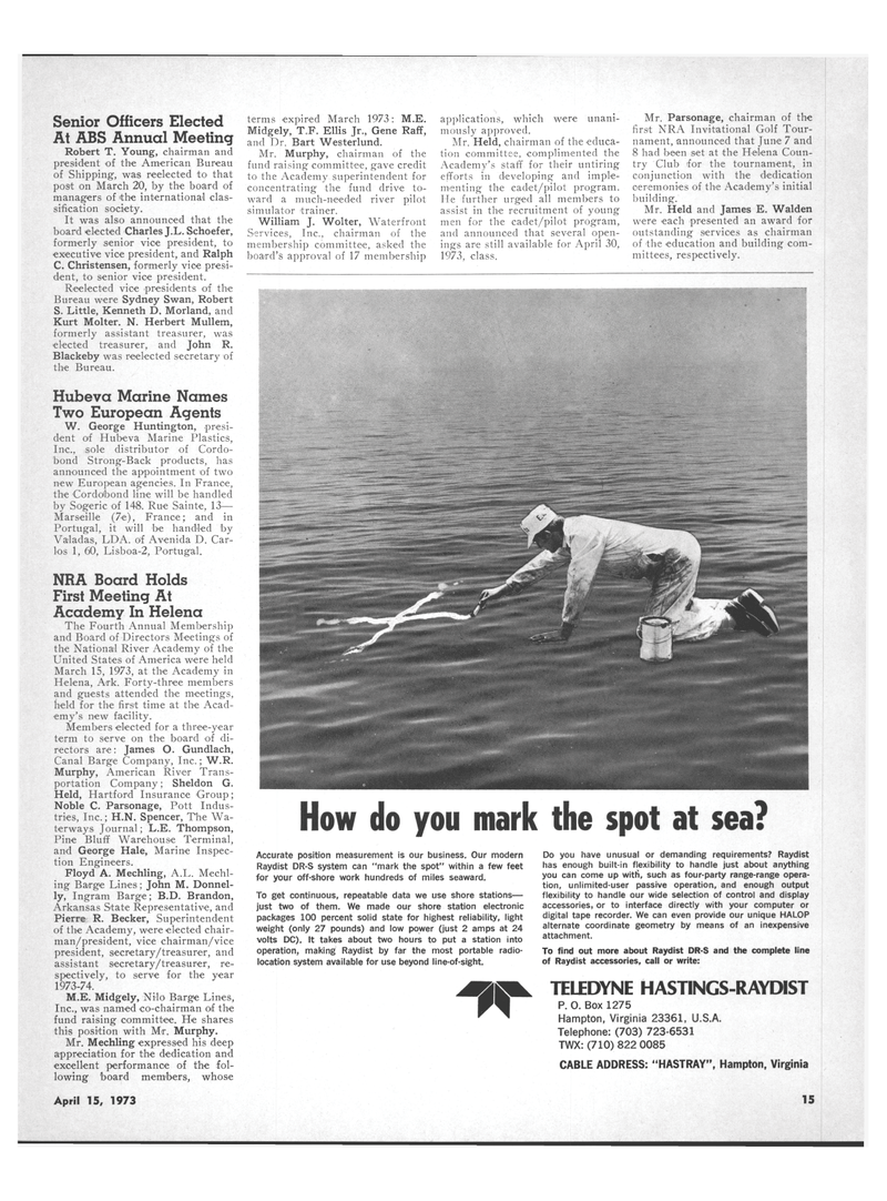 Maritime Reporter Magazine, page 13,  Apr 15, 1973