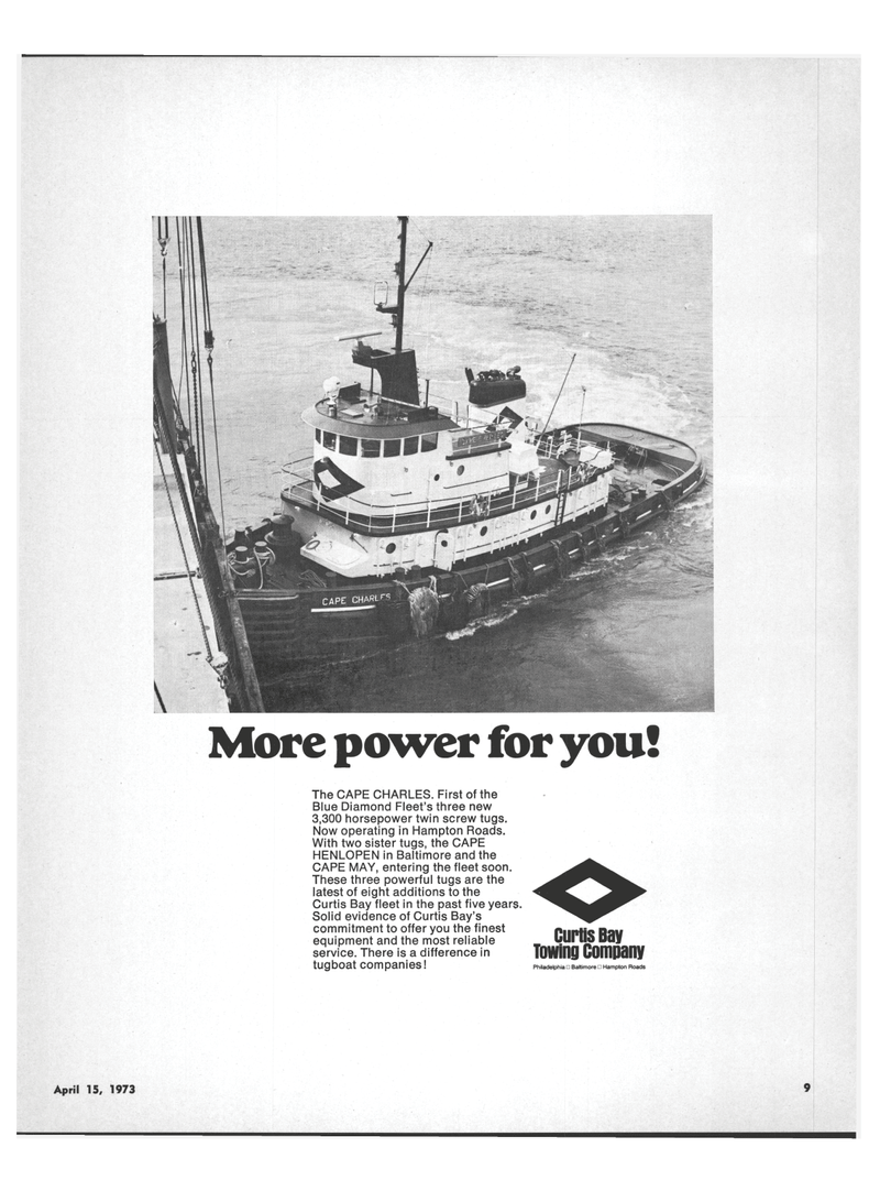 Maritime Reporter Magazine, page 7,  Apr 15, 1973