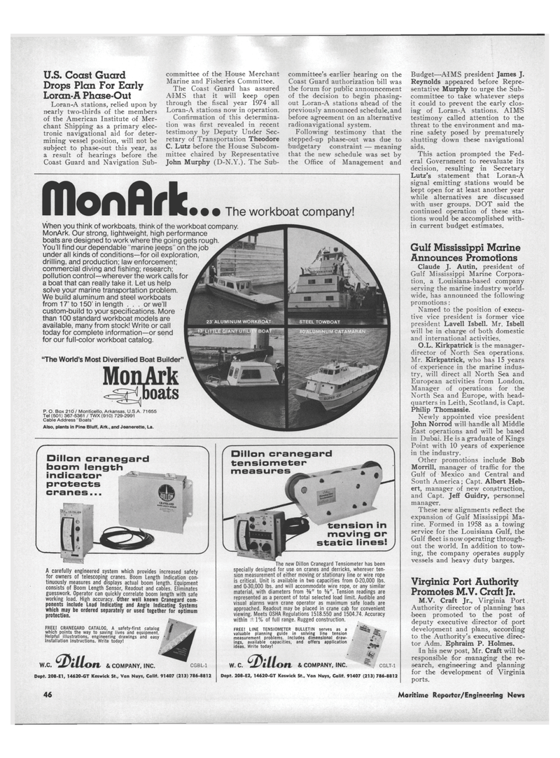 Maritime Reporter Magazine, page 44,  May 1973