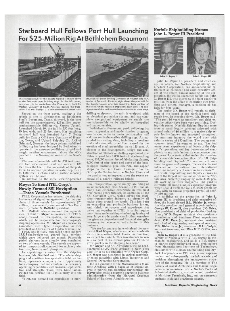 Maritime Reporter Magazine, page 4,  May 1973