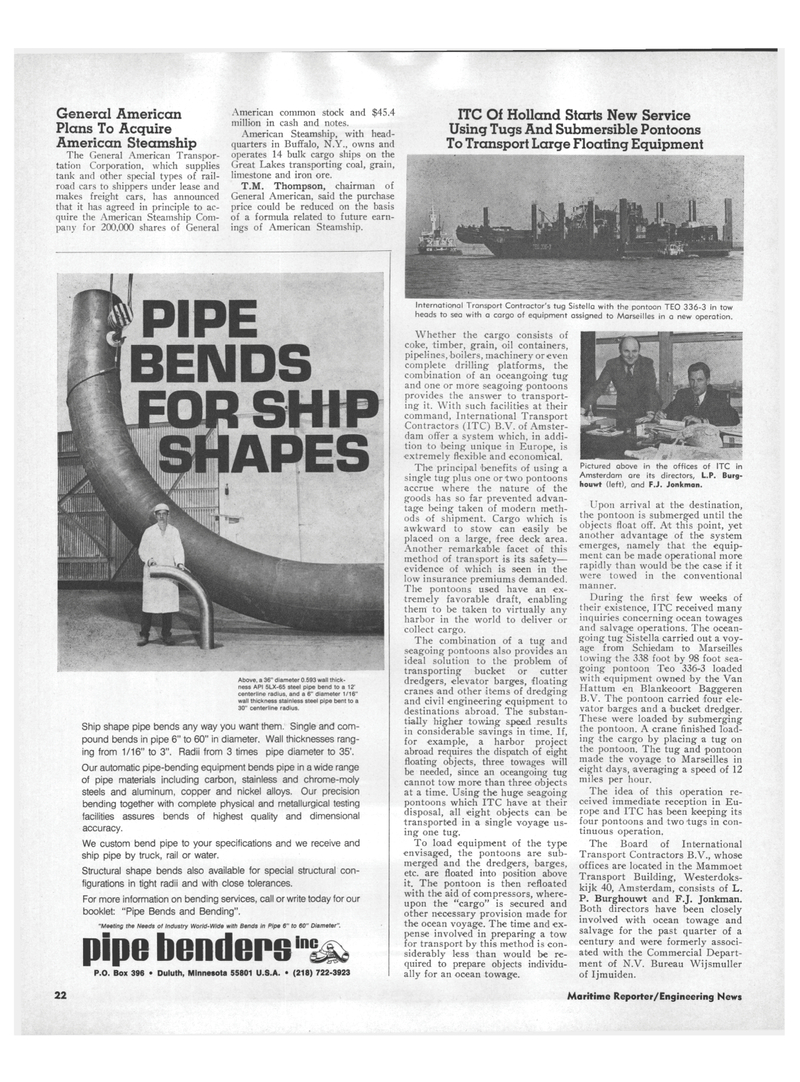 Maritime Reporter Magazine, page 20,  May 15, 1973
