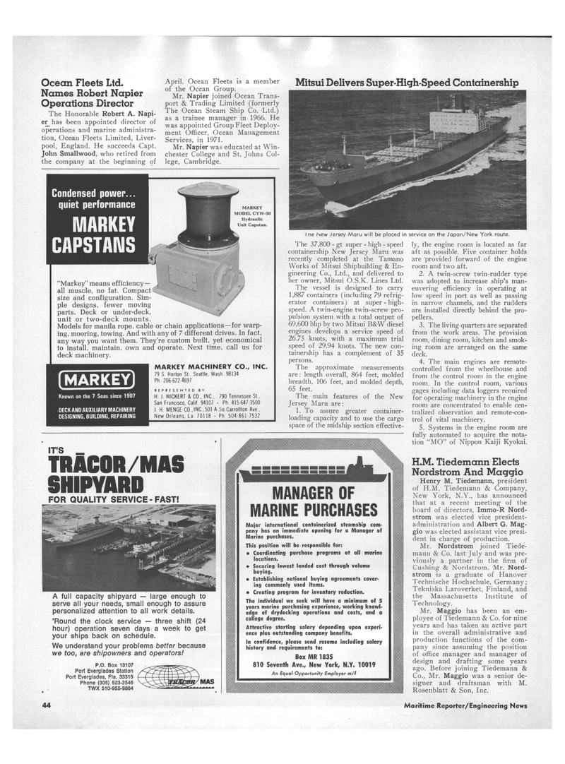 Maritime Reporter Magazine, page 42,  May 15, 1973