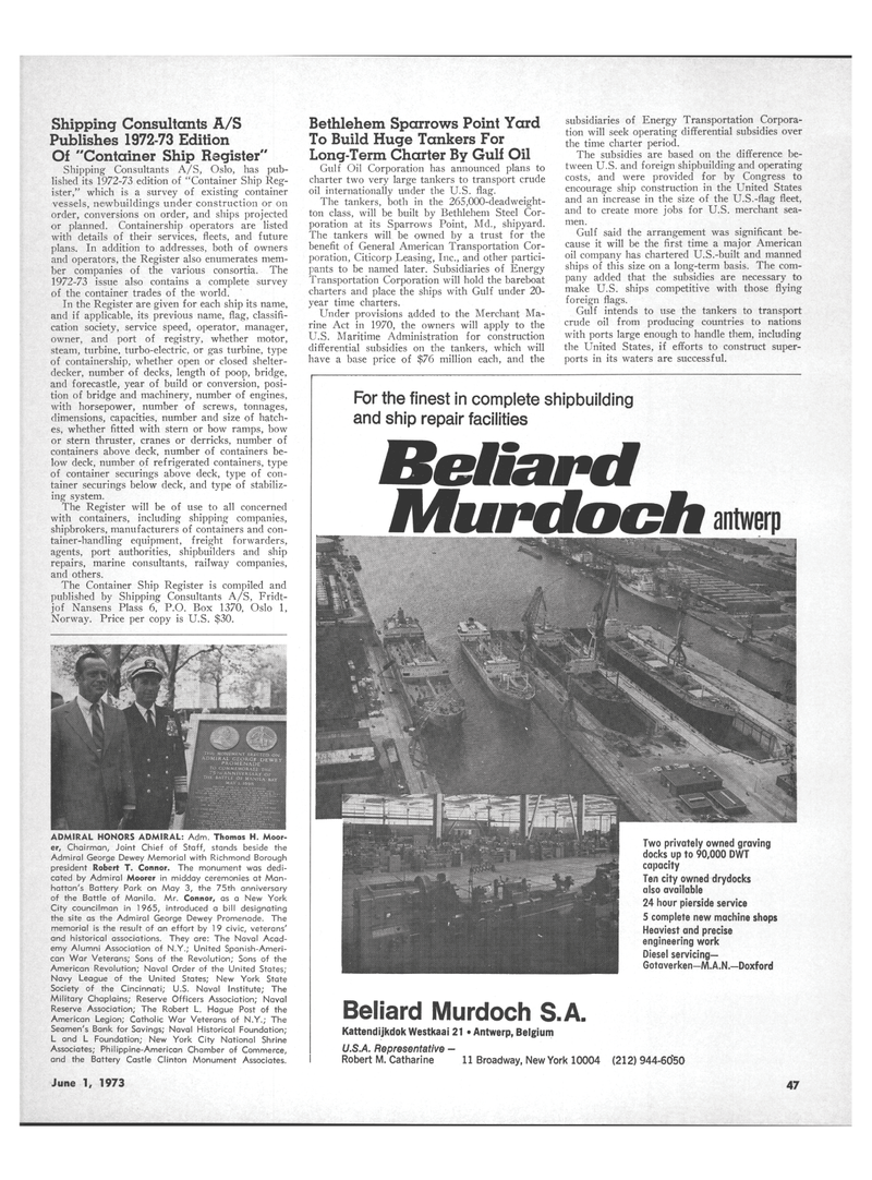 Maritime Reporter Magazine, page 45,  Jun 1973