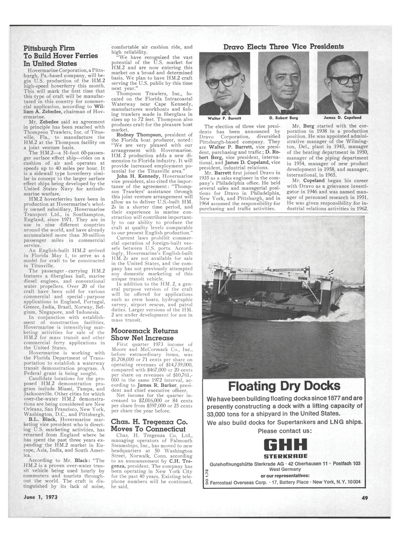 Maritime Reporter Magazine, page 47,  Jun 1973