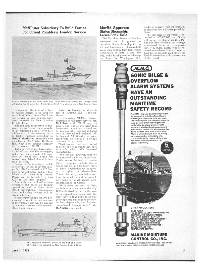 Maritime Reporter Magazine, page 5,  Jun 1973