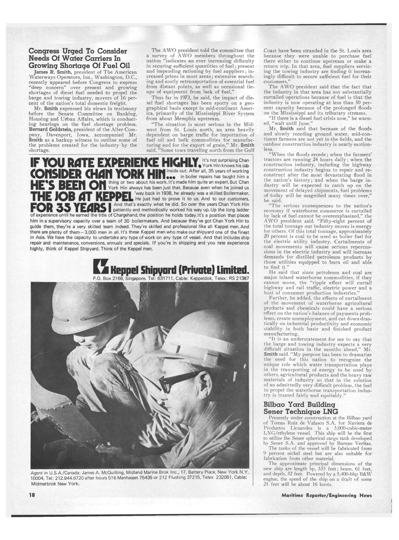 Maritime Reporter Magazine, page 16,  Jun 15, 1973