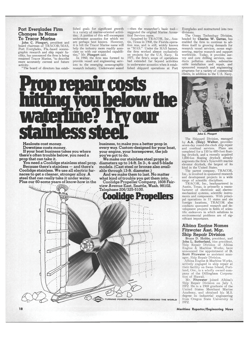 Maritime Reporter Magazine, page 16,  Jul 1973