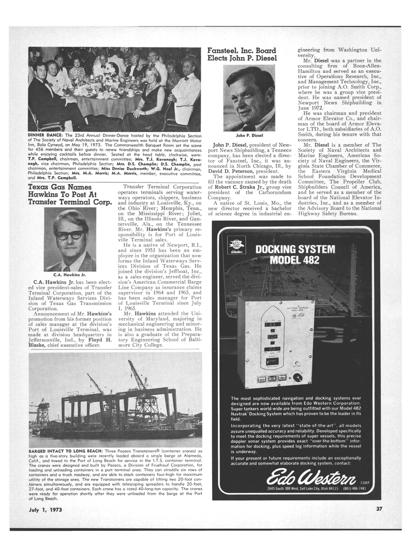 Maritime Reporter Magazine, page 3rd Cover,  Jul 1973