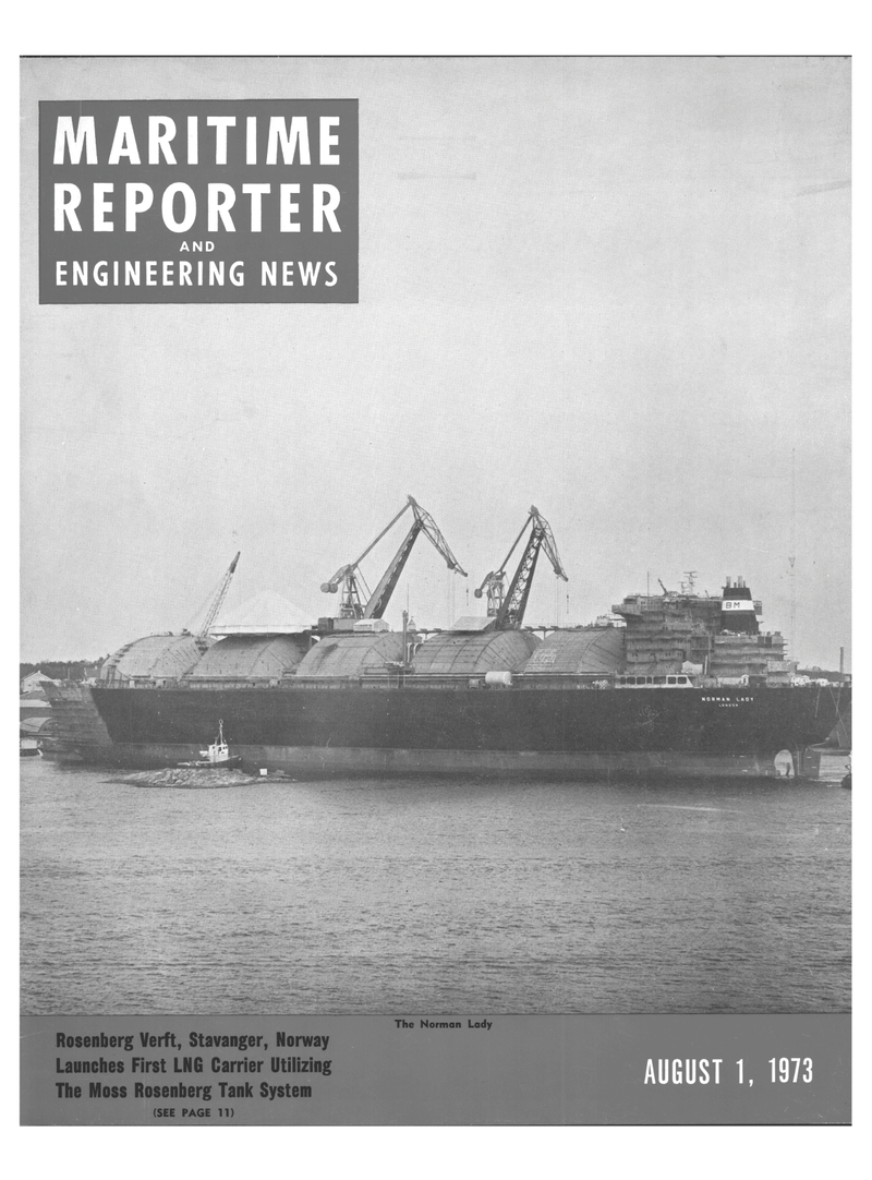 Maritime Reporter Magazine Cover Aug 1973 - 