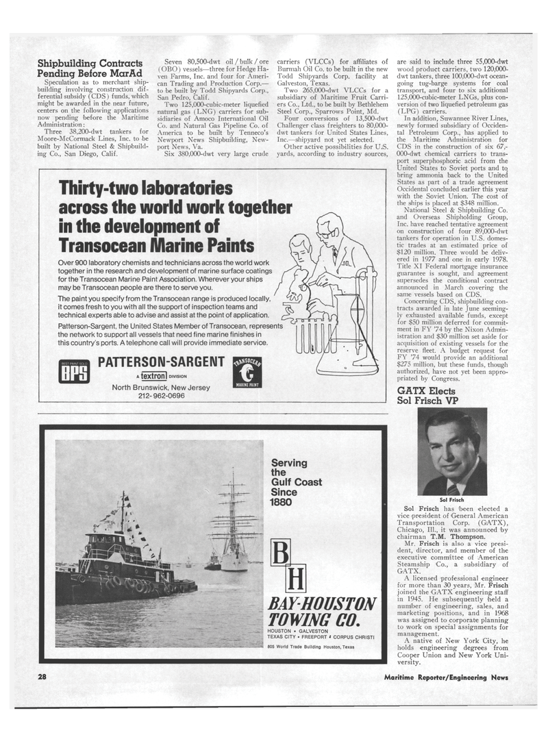 Maritime Reporter Magazine, page 24,  Sep 1973