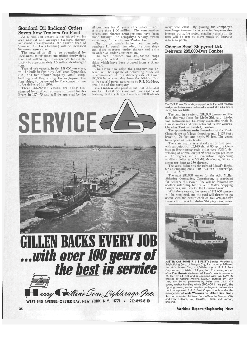 Maritime Reporter Magazine, page 32,  Sep 1973